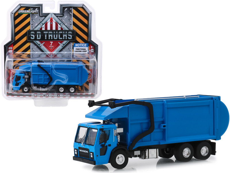 2019 Mack LR Refuse and Recycle Garbage Truck Blue 
