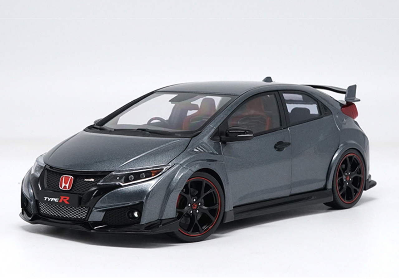 【誠実】 Type Civic Honda Ebbro 1/18 R Model Car Resin (Grey) TypeR ミニカー