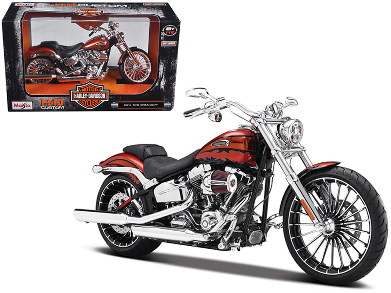 2014 Harley Davidson CVO Breakout Orange 1/12 Diecast Motorcycle Model by Maisto