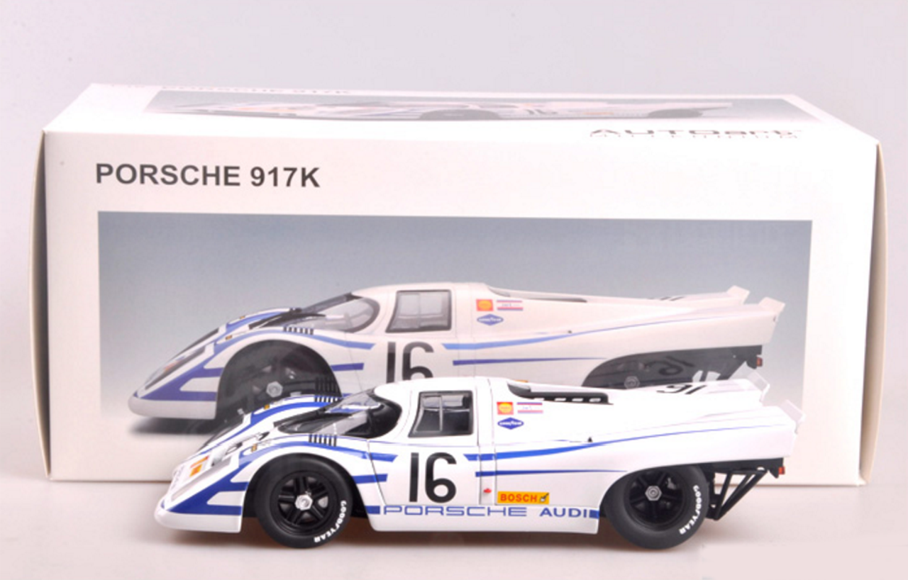 1/18 AUTOart 1970 PORSCHE 917K 12HRS SEBRING 1970 ELFORD, AHRENS #16 Car Model