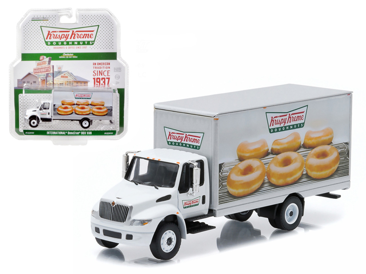 2013 International Durastar Box Van Krispy Kreme Donuts Delivery Truck HD Trucks Series 4 1/64 Diecast Model by Greenlight