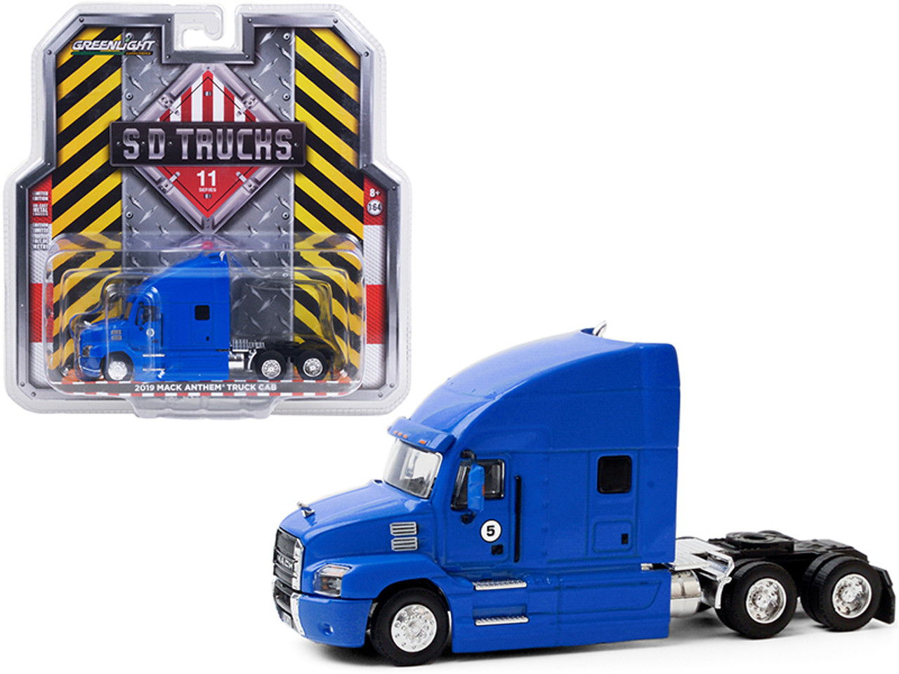 2019 Mack Anthem Truck Cab #5 Blue "S.D. Trucks" Series 11 1/64 Diecast Model by Greenlight