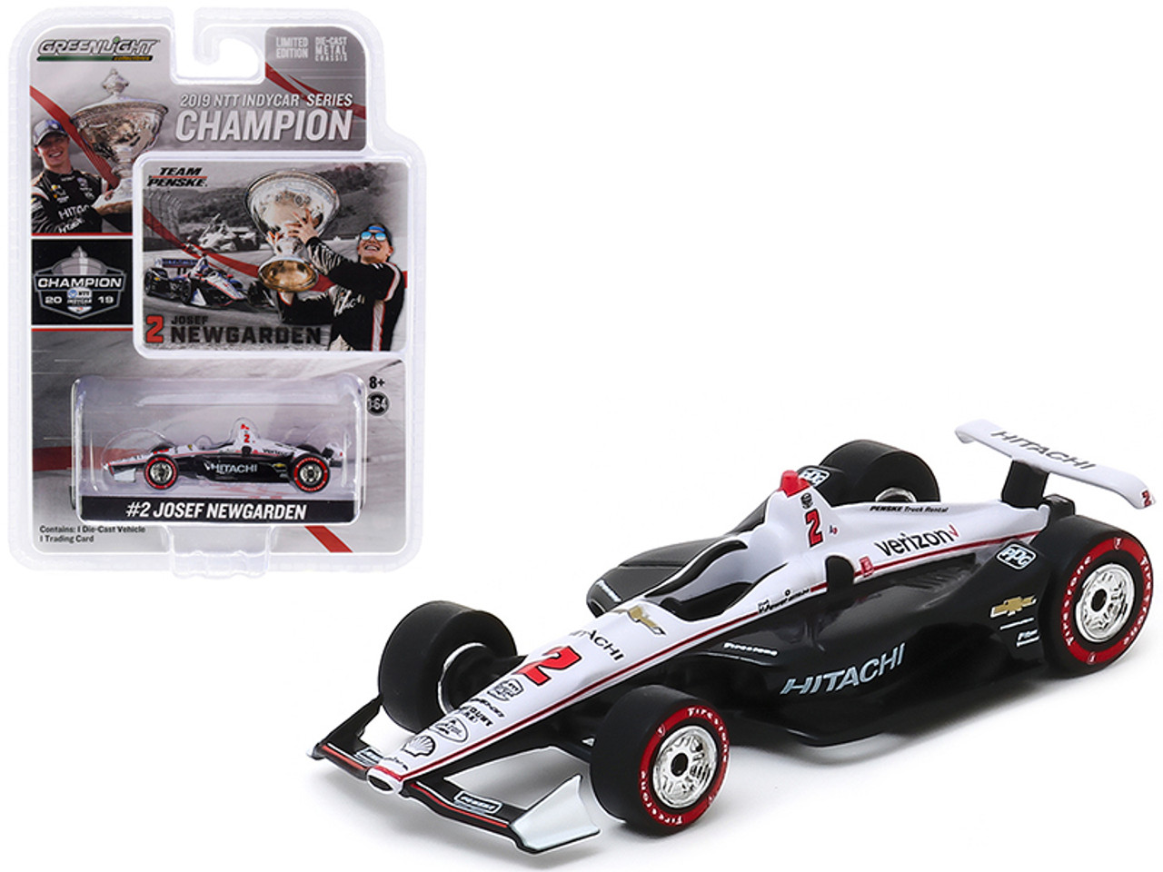 Dallara Indy Car #2 Josef Newgarden "Hitachi" "Team Penske" NTT IndyCar Series Champion (2019) 1/64 Diecast Model Car by Greenlight