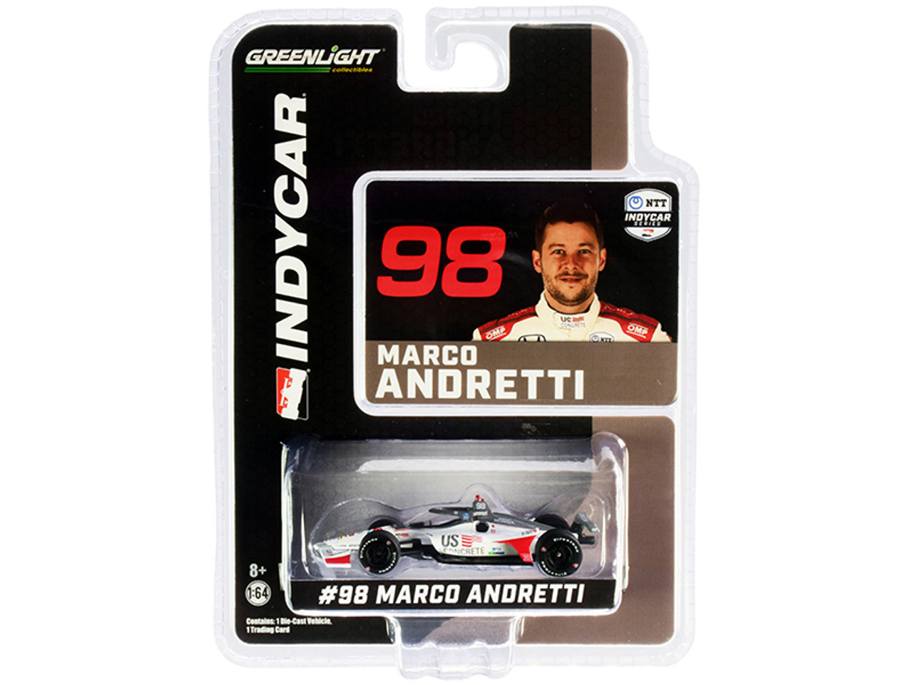 Dallara IndyCar #98 Marco Andretti "U.S. Concrete" Andretti Herta Autosport "NTT IndyCar Series" (2020) 1/64 Diecast Model Car by Greenlight