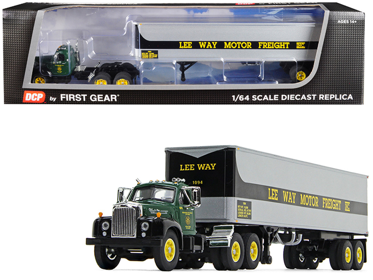 Mack B-61 Day Cab with 40' Vintage Trailer "Lee Way Motor Freight Inc." 30th in a "Fallen Flag Series" 1/64 Diecast Model by DCP/First Gear