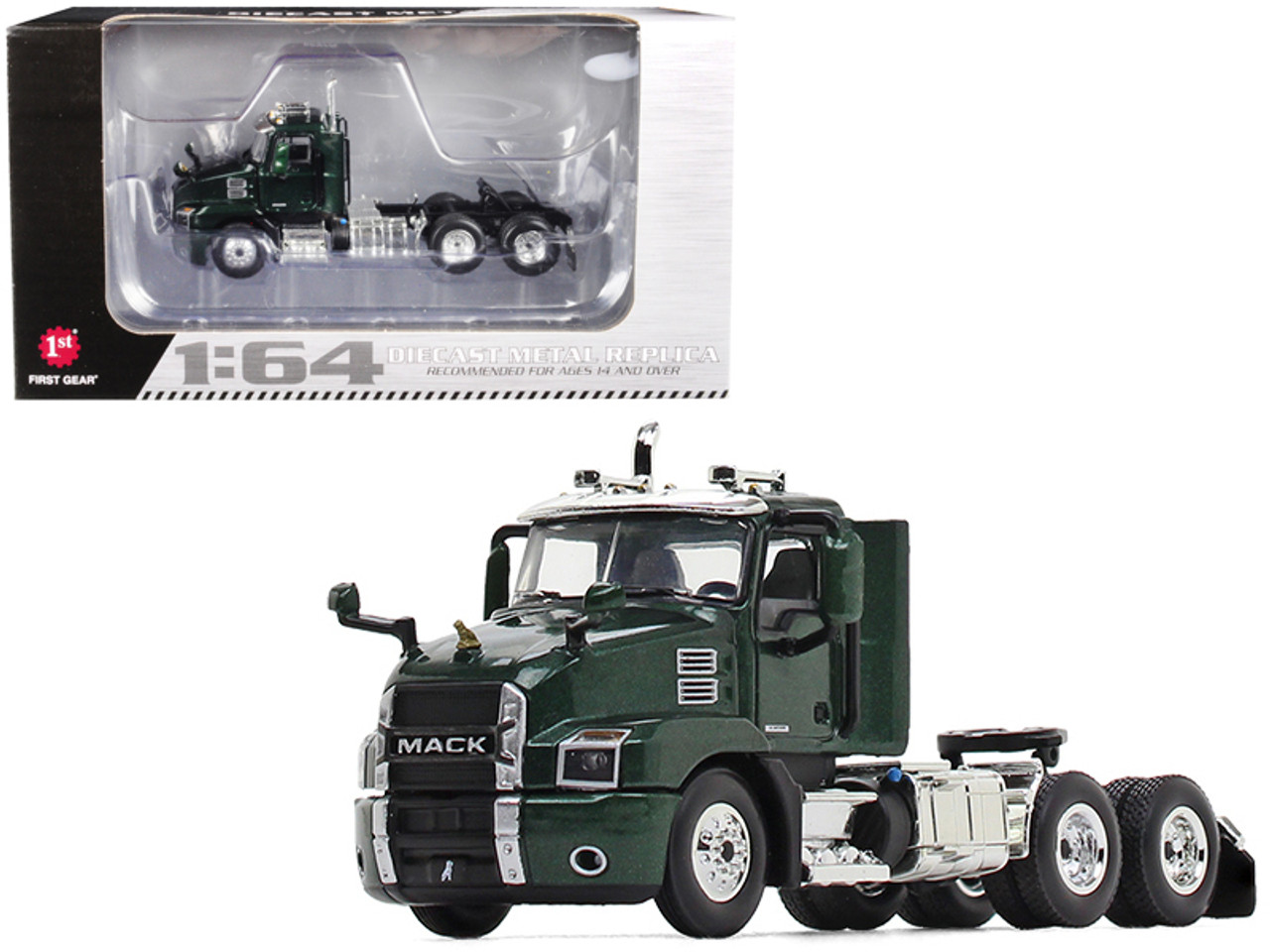 Mack Anthem Day Cab Tractor Truck Mountain Green 1/64 Diecast Model by First Gear