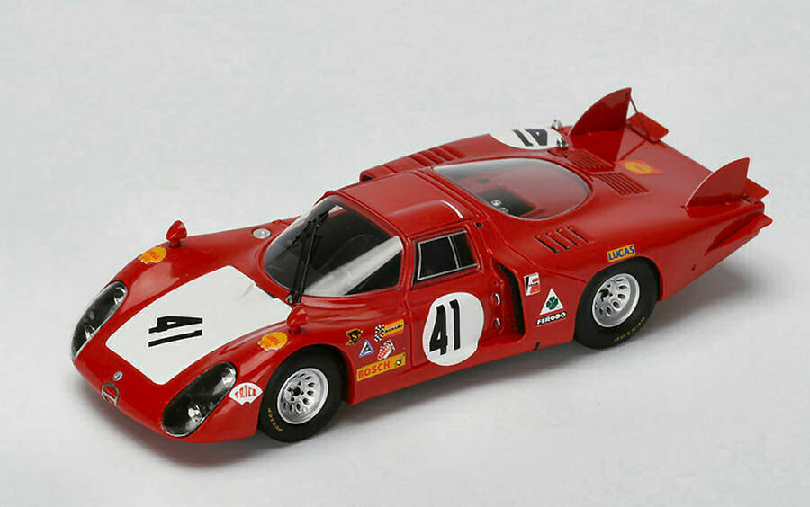 Modèle Réduit 1:43 BEST – Alfa Romeo 33.2 LM #41 Le Mans 1968 (Baghetti/Vaccarella), Neuf Boîte BE9272
