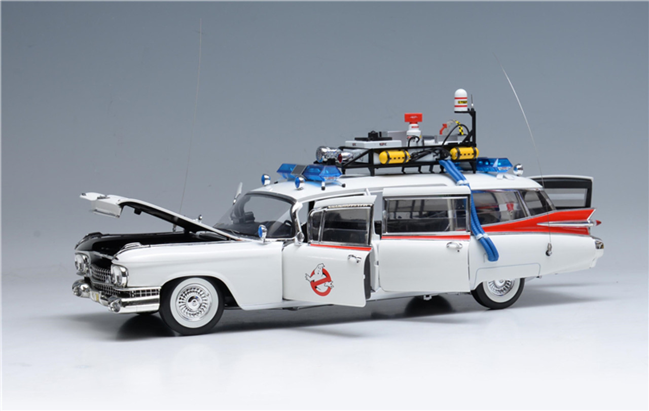 1/18 Hotwheels Hot Wheels Elite 1959 Cadillac Ambulance Ecto-1 Ghostbusters  Diecast Car Model