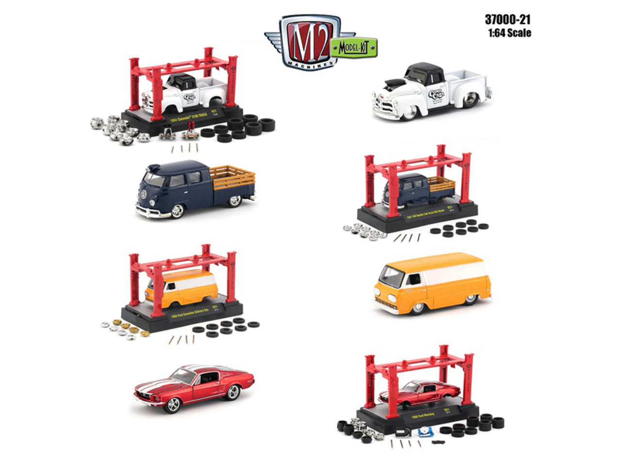 Model Kit 4 pieces Set Release 21 1/64 Diecast Model Cars by M2 Machines