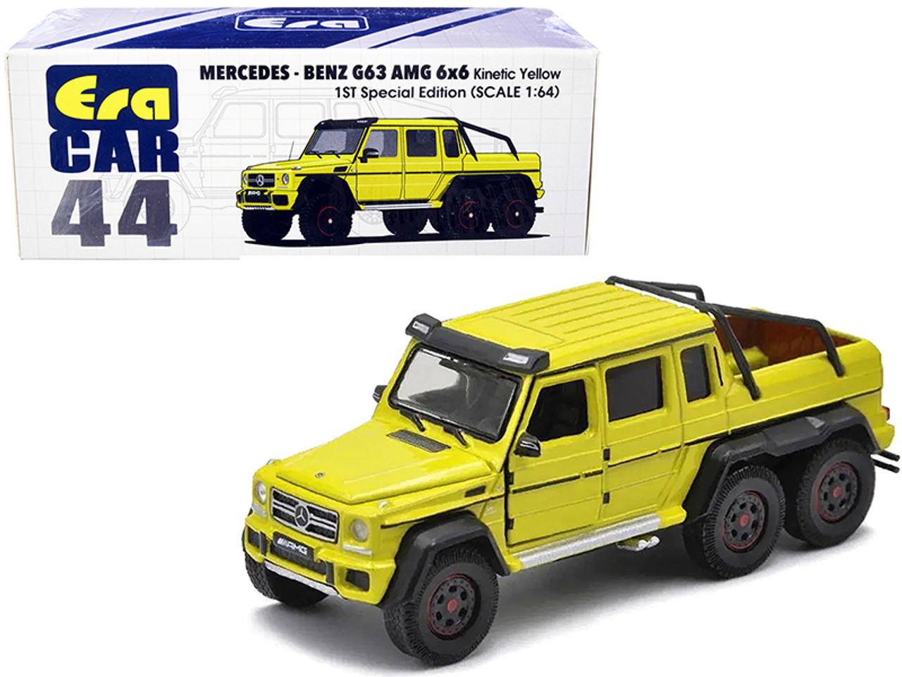 Mercedes Benz G63 AMG 6x6 Pickup Truck Kinetic Yellow "1st Special Edition" 1/64 Diecast Model Car by Era Car