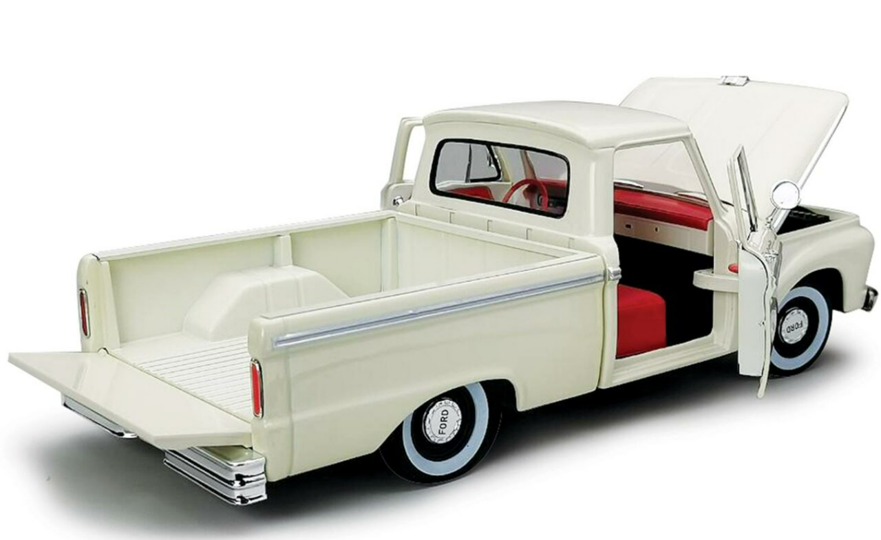 1/18 Sunstar 1965 Ford F-100 F100 Pickup (White) Diecast Car Model 