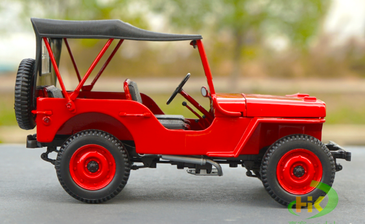 1/18 Norev 1924 Willys Jeep 1/4 Quarter Ton (Red) Diecast Car Model