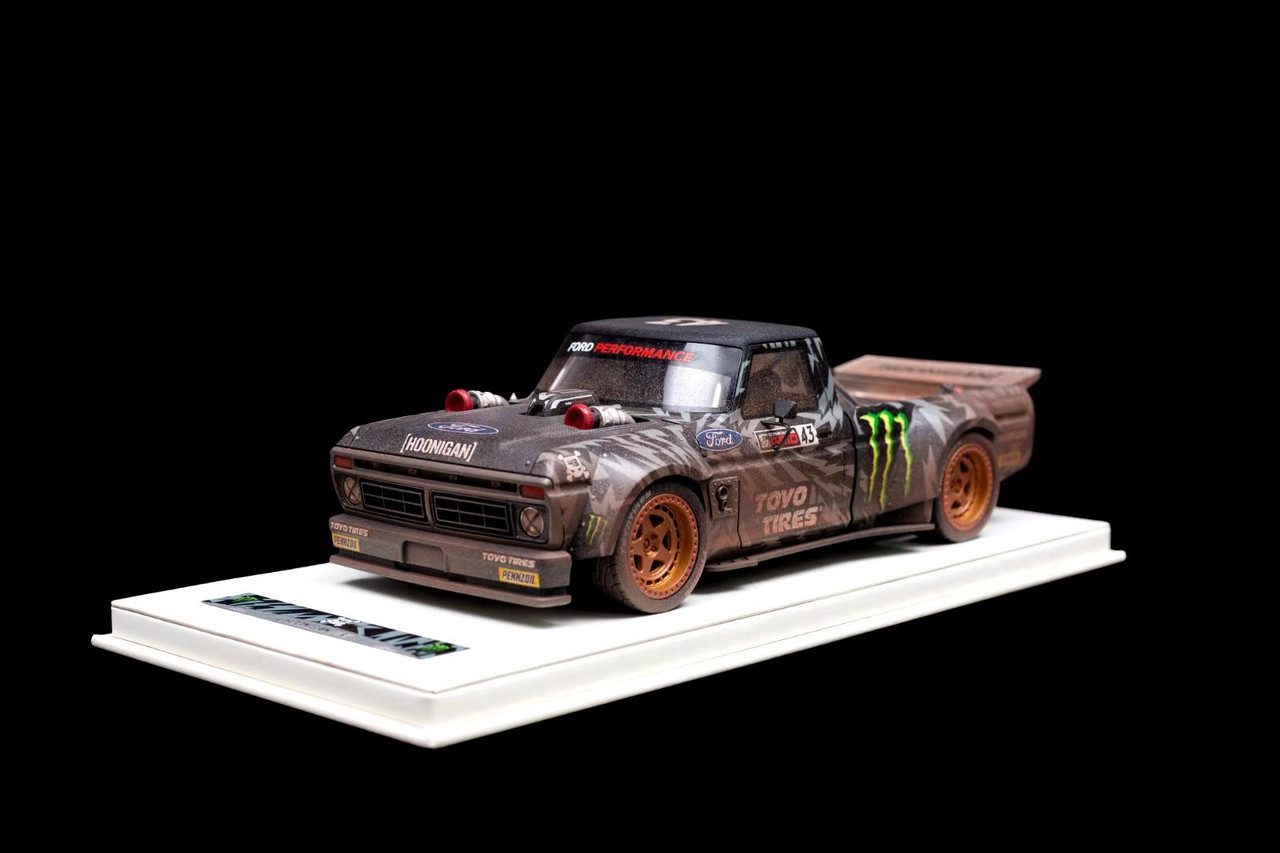 1/18 VIP Scale Model Ford F-150 Ken Block Hoonigan Drifting Truck Dirt Version (with leather base & display case) Resin Car Model Limited 99 Pieces