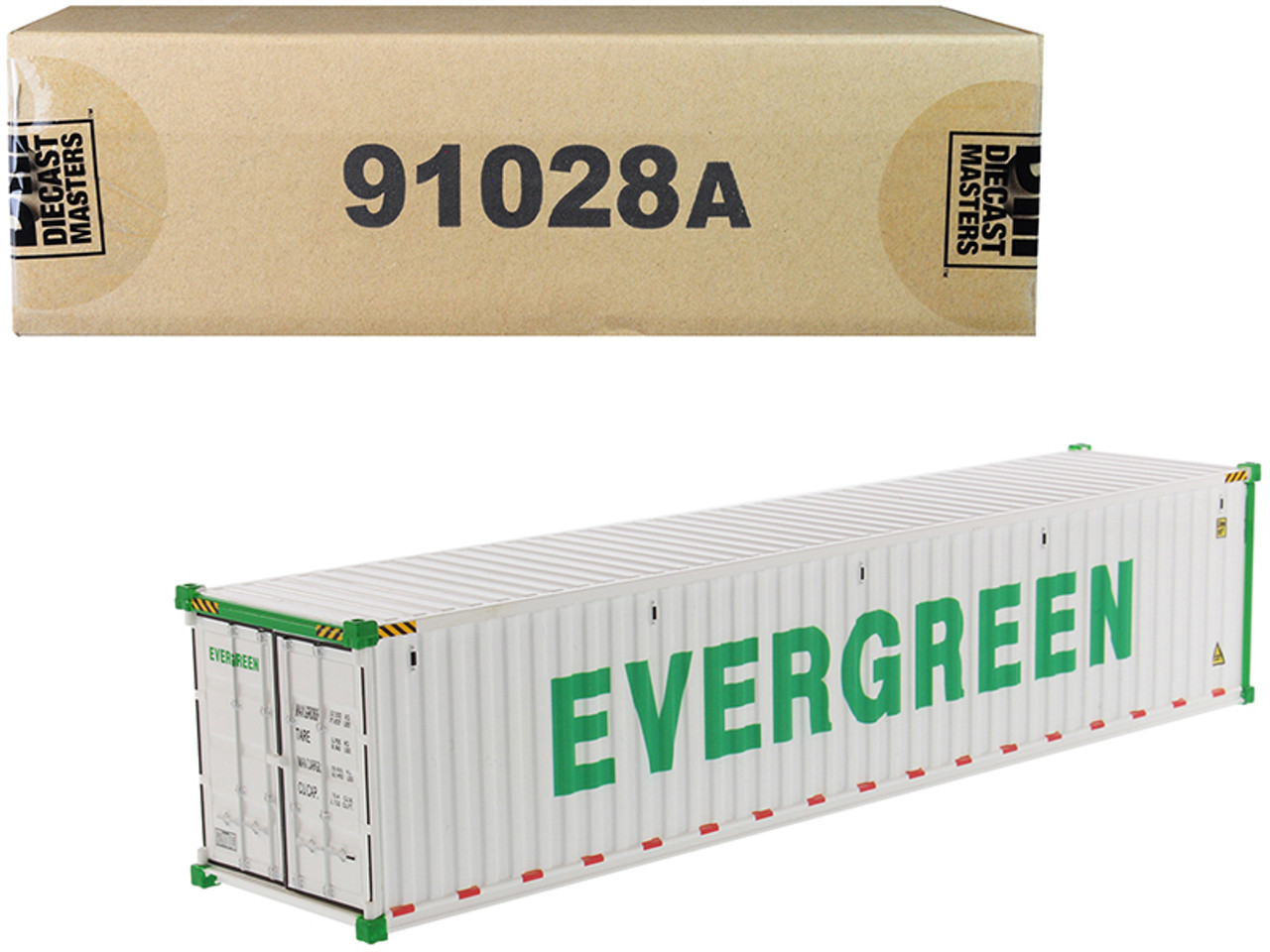 40' Refrigerated Sea Container "EverGreen" White "Transport Series" 1/50 Model by Diecast Masters