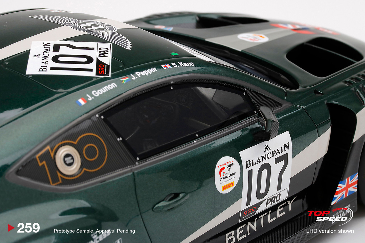 1/18 Bentley Continental GT3 #107 M-Sport Team Bentley 2019 Total 24 Hours of Spa Car Model