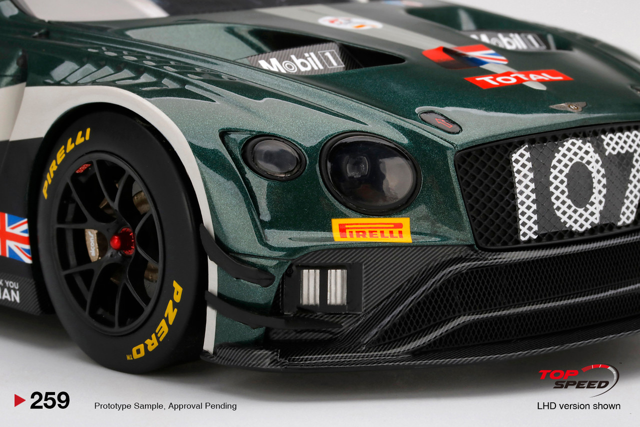 1/18 Bentley Continental GT3 #107 M-Sport Team Bentley 2019 Total 24 Hours of Spa Car Model
