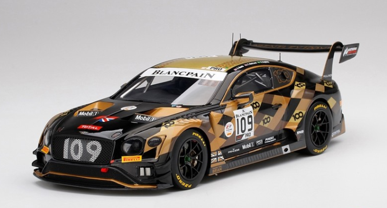 1/18 Bentley Continental GT3 #109M-Sport Team Bentley 2019 Total 24 Hours of Spa Car Model