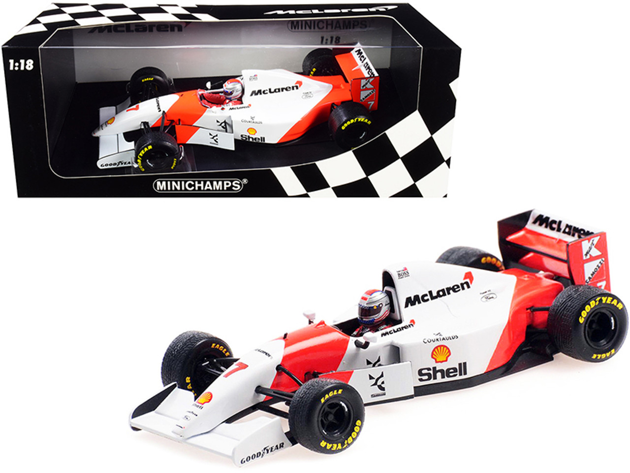 1/18 Minichamps 1993 Michael Andretti McLaren MP4/8 #7 6th European GP  Formula 1 Car Model