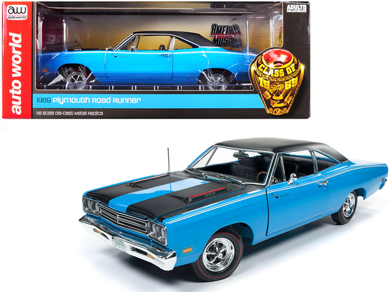 1969 Plymouth Roadrunner 1:18 ダイキャスト 1969/5 Plymouth Road Runner Coupe Sunfire Yellow with Black