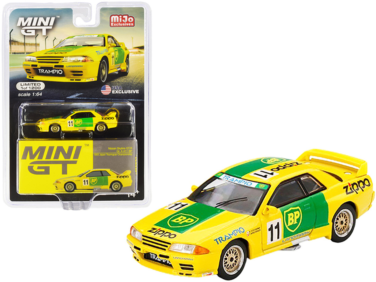 Nissan Skyline GT-R R32 Gr. A RHD (Right Hand Drive) #11 "BP" Japan Touring Car Championship JTCC (1993) Limited Edition to 1200 pieces Worldwide 1/64 Diecast Model Car by True Scale Miniatures