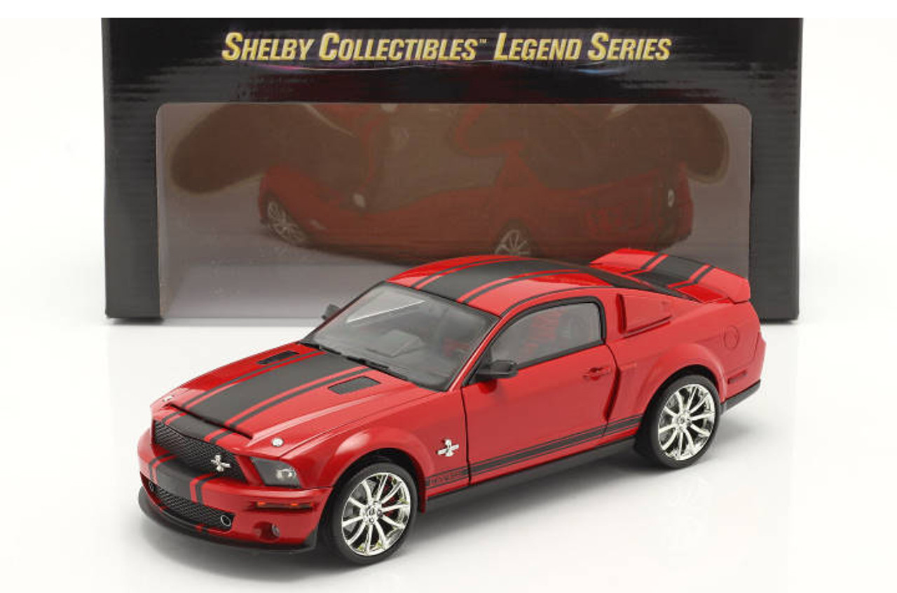 1/18 Shelby Collectibles 2008 Ford Shelby Mustang GT500 Super Snake (Red with Black Stripes) "Shelby Collectibles Legend" Series Diecast Car Model