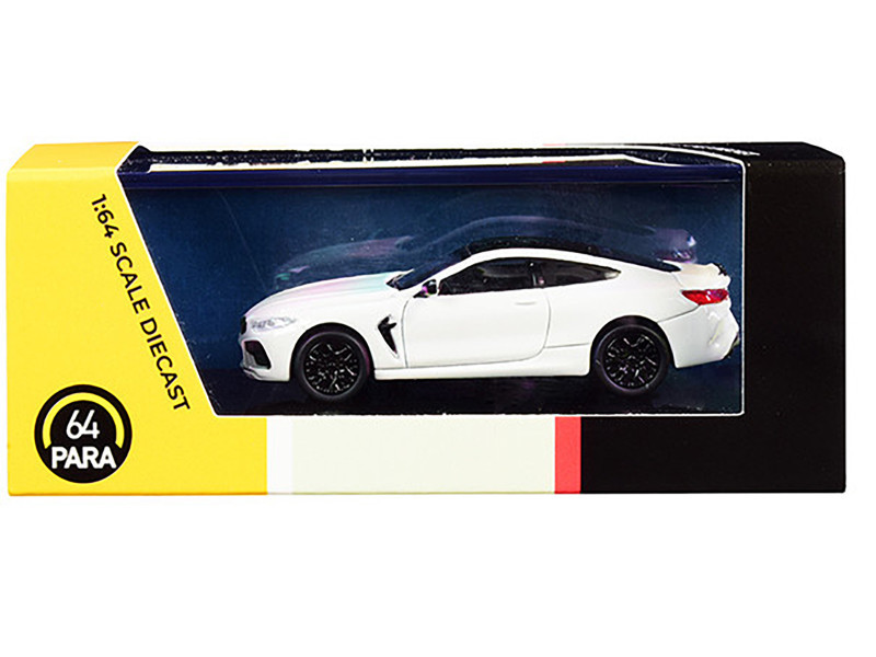 BMW M8 Coupe Alpine White with Black Top 1/64 Diecast Model Car by
