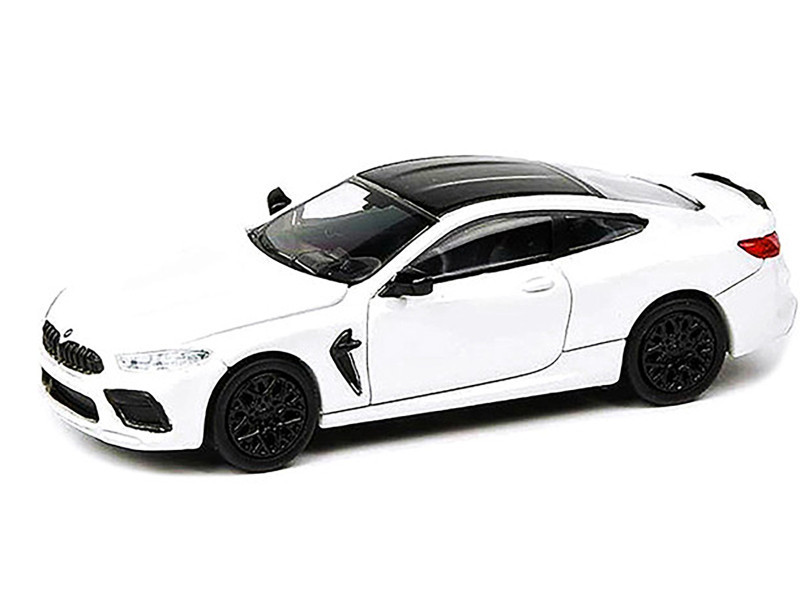 BMW M8 Coupe Alpine White with Black Top 1/64 Diecast Model Car by