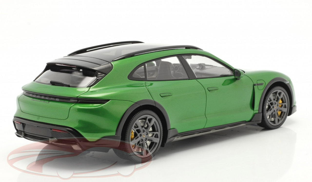 1/18 Dealer Edition 2021 Porsche Taycan Turismo Turbo S Mamba Green Metallic Resin Car Model Limited