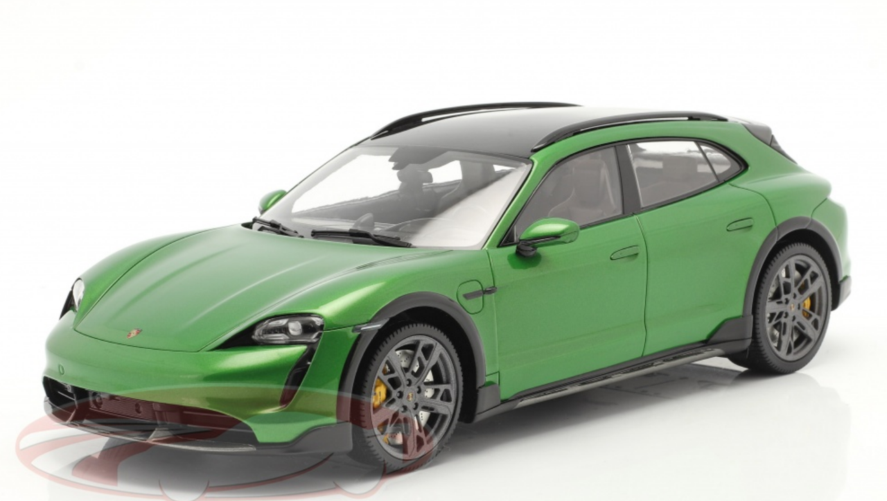 1/18 Dealer Edition 2021 Porsche Taycan Turismo Turbo S Mamba Green Metallic Resin Car Model Limited