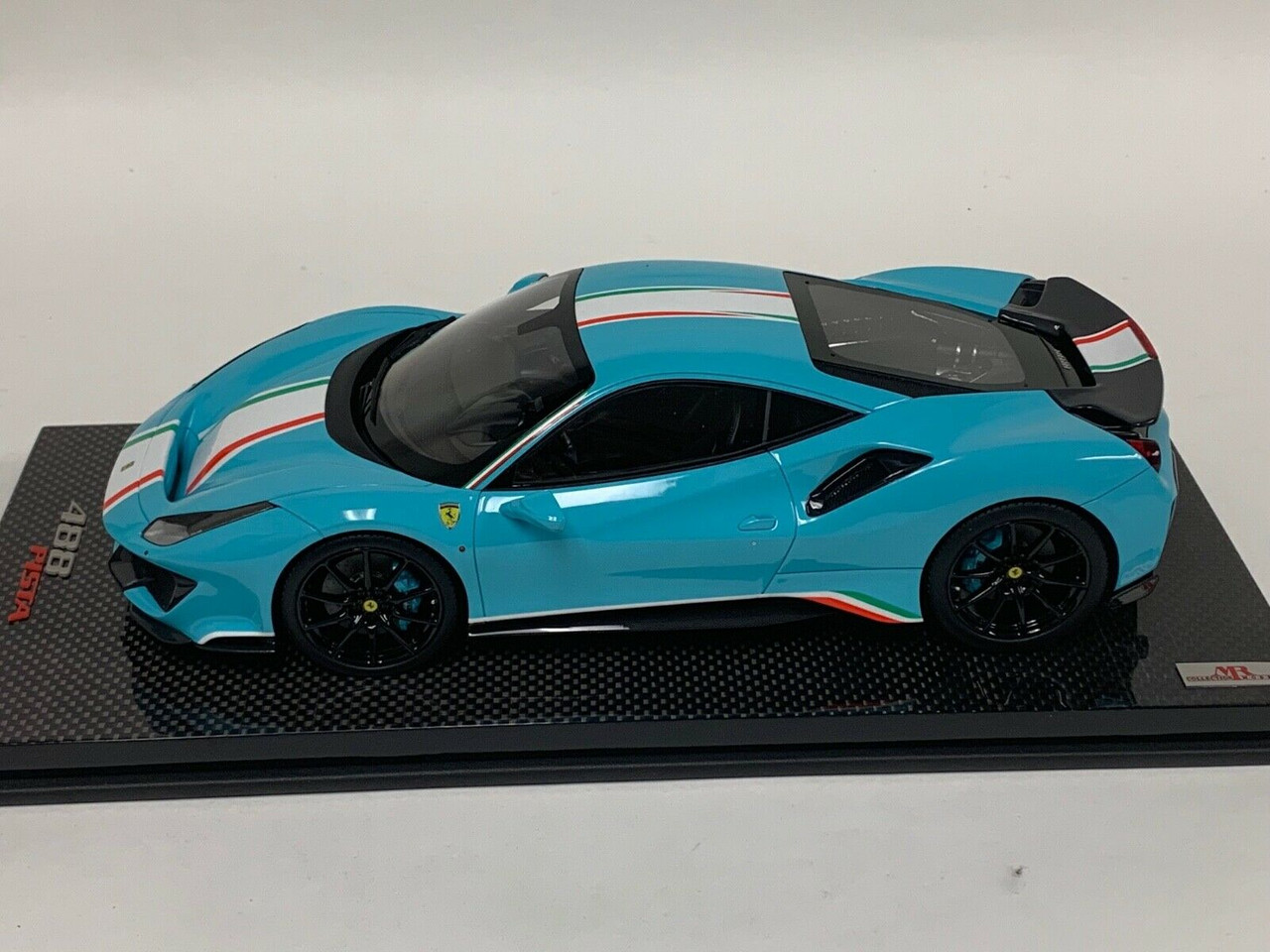 1/18 MR Collection Ferrari 488 Pista Piloti (Baby Blue) Carbon Base Resin  Car Model Limited