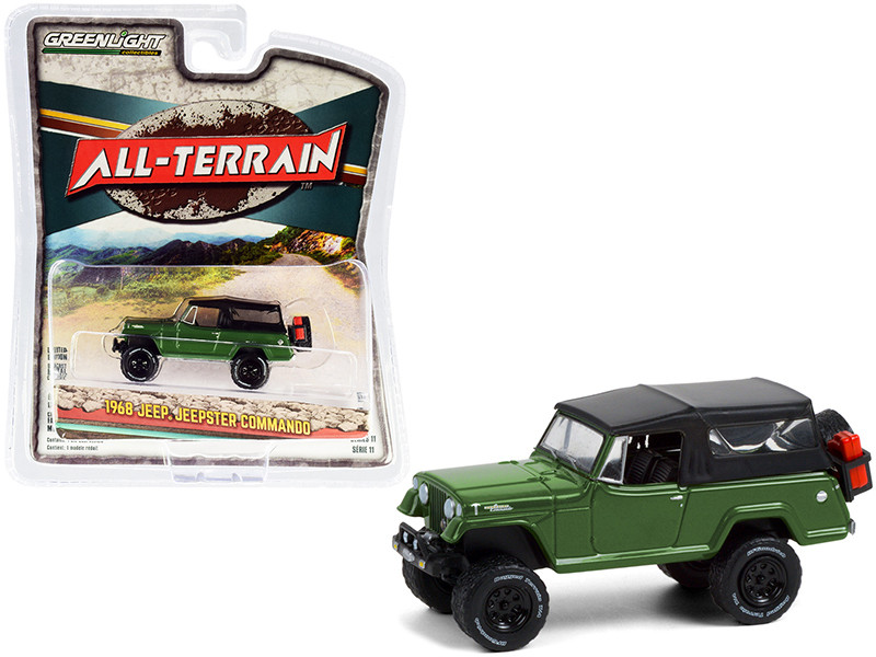 レオ 1968 Jeep Jeepster Commando with Off-Road Parts Dark Green with