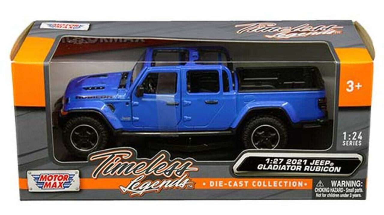 1 27 21 Jeep Gladiator Rubicon Open Top Blue Diecast Car Model Livecarmodel Com