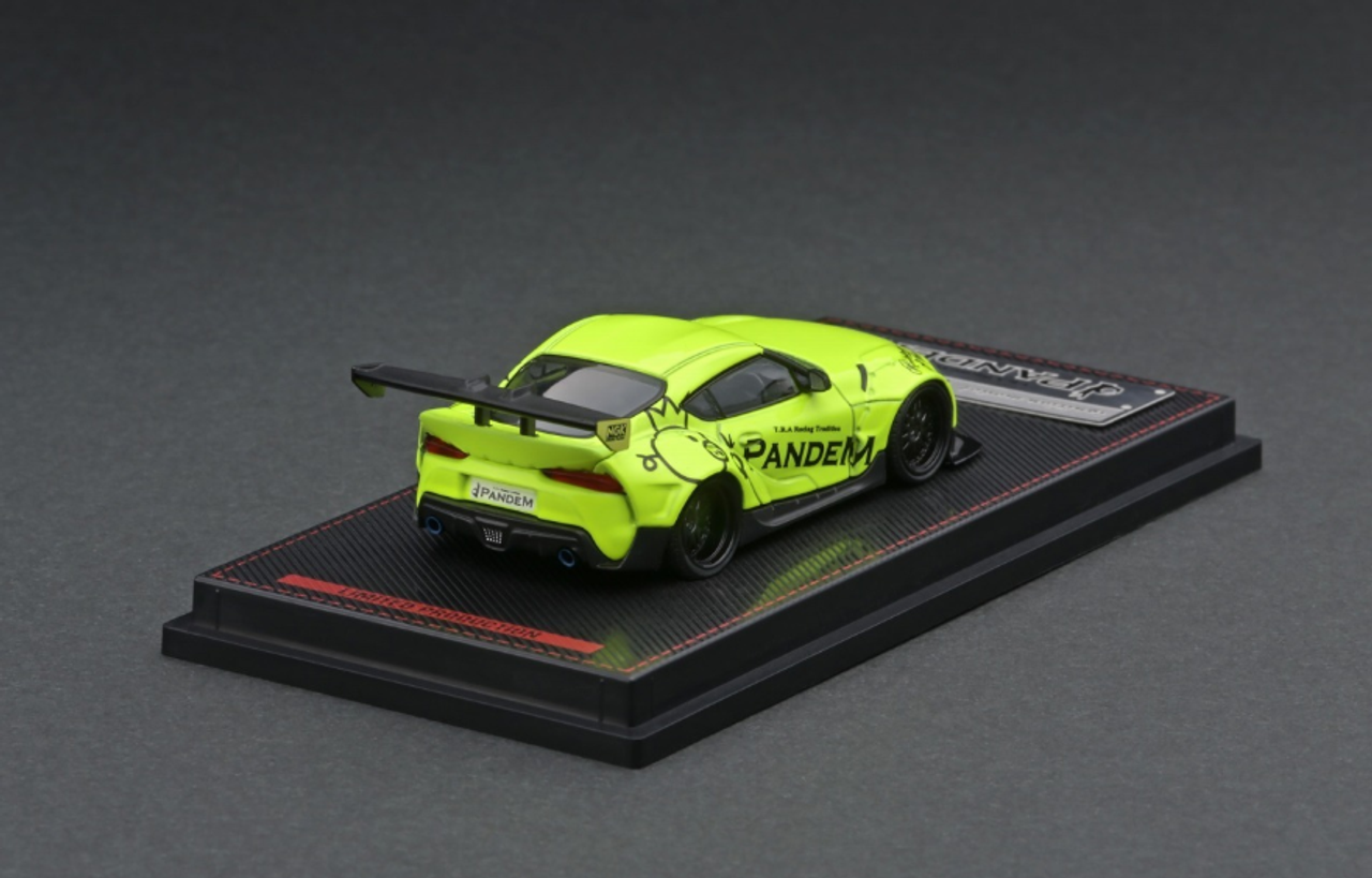 1/64 PANDEM Toyota Supra (A90) Yellow Green Alloy IG2337 (Ignition Model)