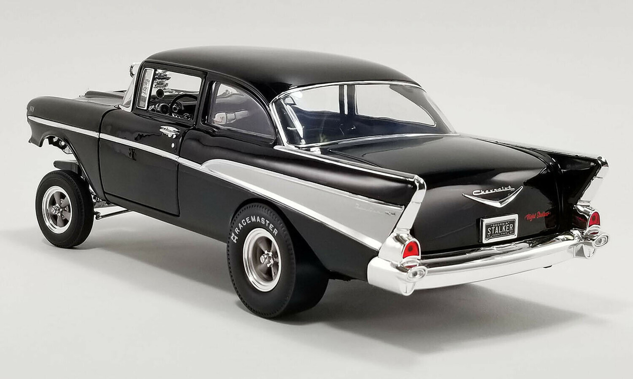 1/18 ACME 1957 Chevrolet Chevy Bel Air Belair Gasser "NIGHT STALKER" (Black) Diecast Car Model LImited