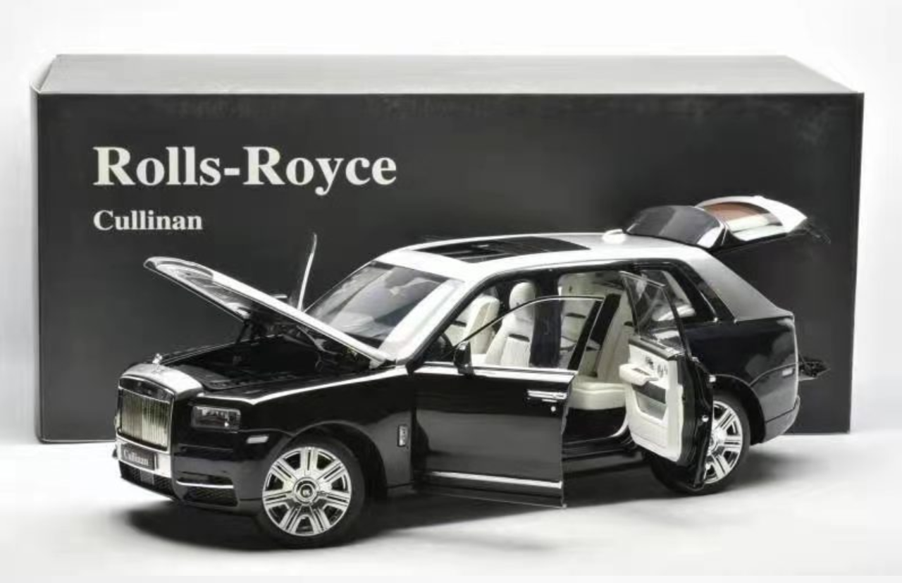 118 Dealer Edition RollsRoyce RR Cullinan Black with Silver Top Fully  Open Diecast Car Model  LIVECARMODELcom