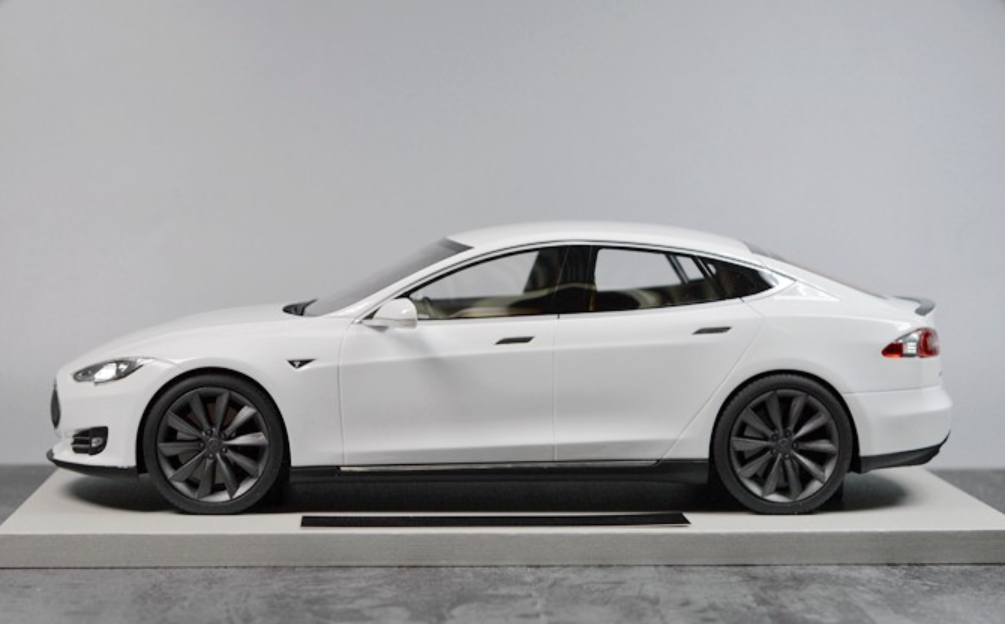 118 Ls Collectibles Tesla Model S P100d White Car Model