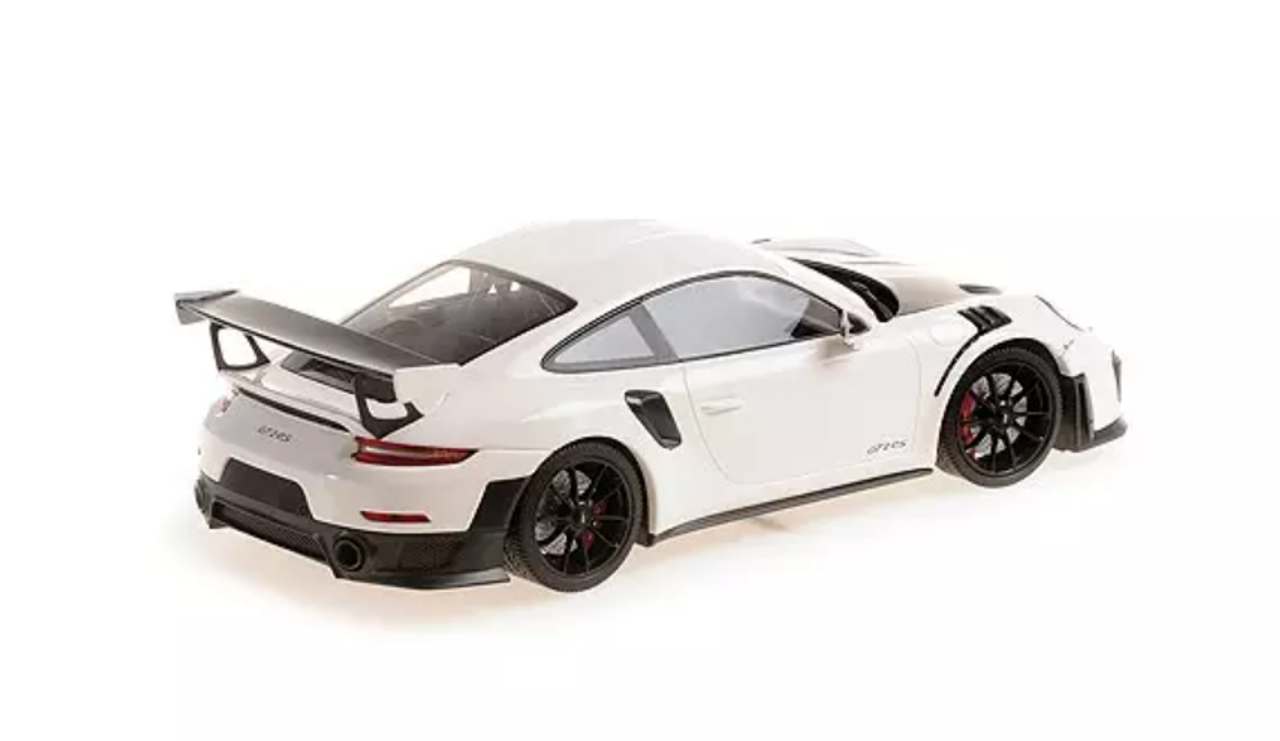 1/18 Minichamps 2018 Porsche 911 GT2RS (991.2) (White with Carbon Hood and Black Wheels) Car Model Limited Edition to 300 Pieces