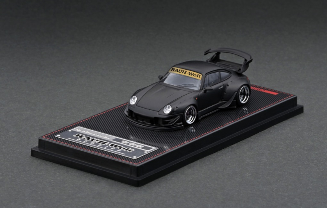 1/64 Porsche 911 993 RWB  Matte  Black  IG2155 Diecast Car Model (Ignition Model)