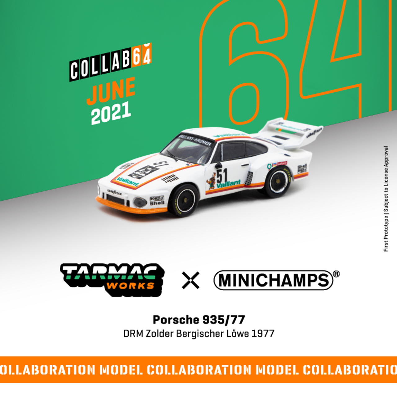 TW + MINICHMAPS 1/64  Porsche 935/77 DRM Zolder Bergischer Löwe 1977 #51 T64MC-002-VAL