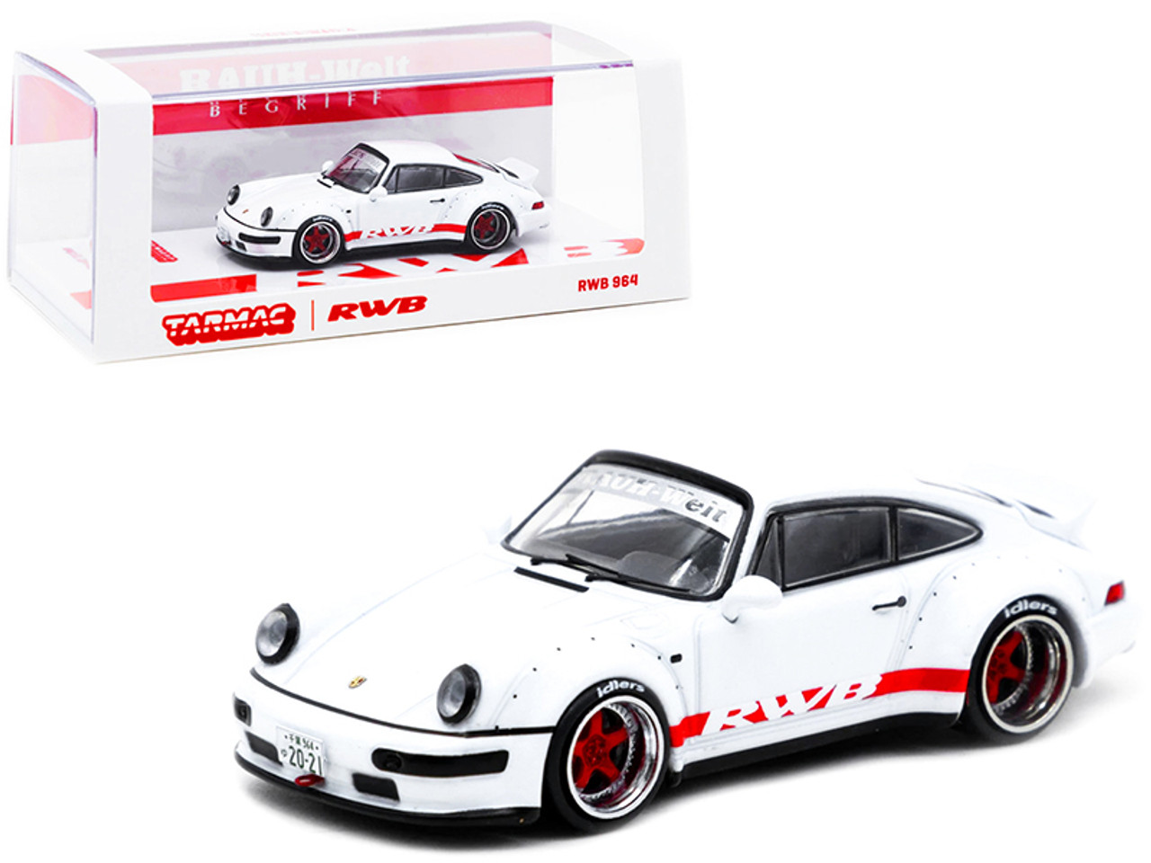 Porsche RWB 964 White with Red Stripes Special Edition 