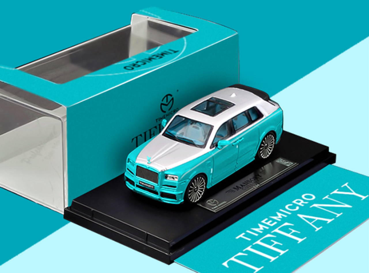 1/64 Time Micro Rolls-Royce Mansory Cullinan (Tiffany Blue with Silver Top)  Diecast Car Model