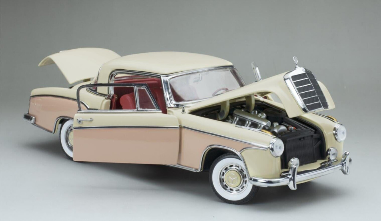 1/18 Sunstar 1958 Mercedes-Benz MB 220SE 220 SE Coupe (Cream & Pink)  Diecast Car Model