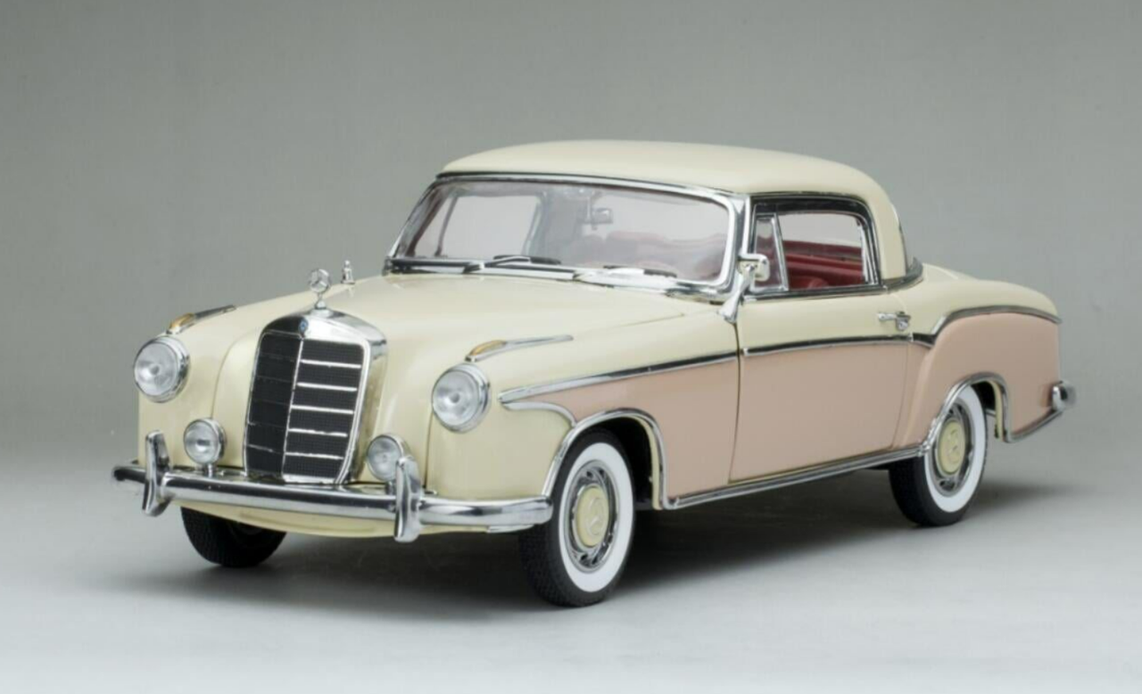 1/18 Sunstar 1958 Mercedes-Benz MB 220SE 220 SE Coupe (Cream & Pink)  Diecast Car Model