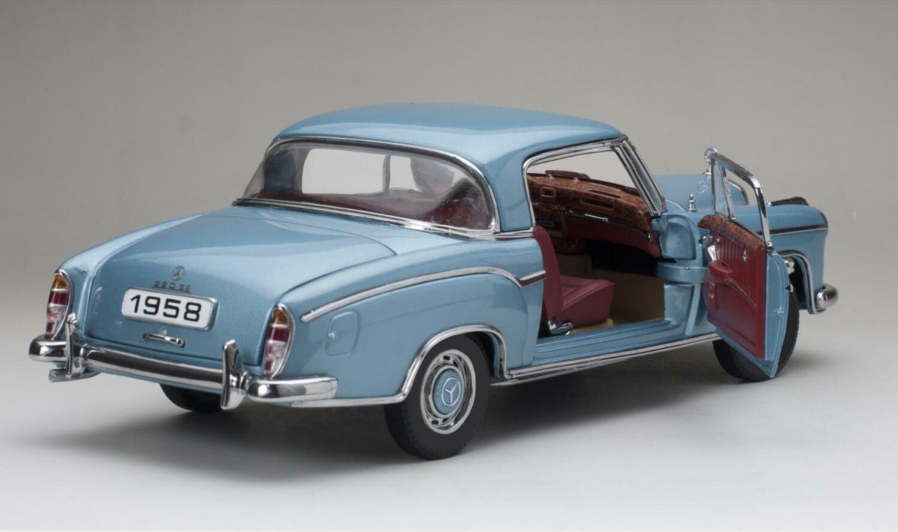 激レア サンスター製 １/18・1958 メルセデスベンツ 220SE クーペ 1/18 Sunstar 1958 Mercedes-Benz MB 220SE 220 SE Coupe (Light Blue