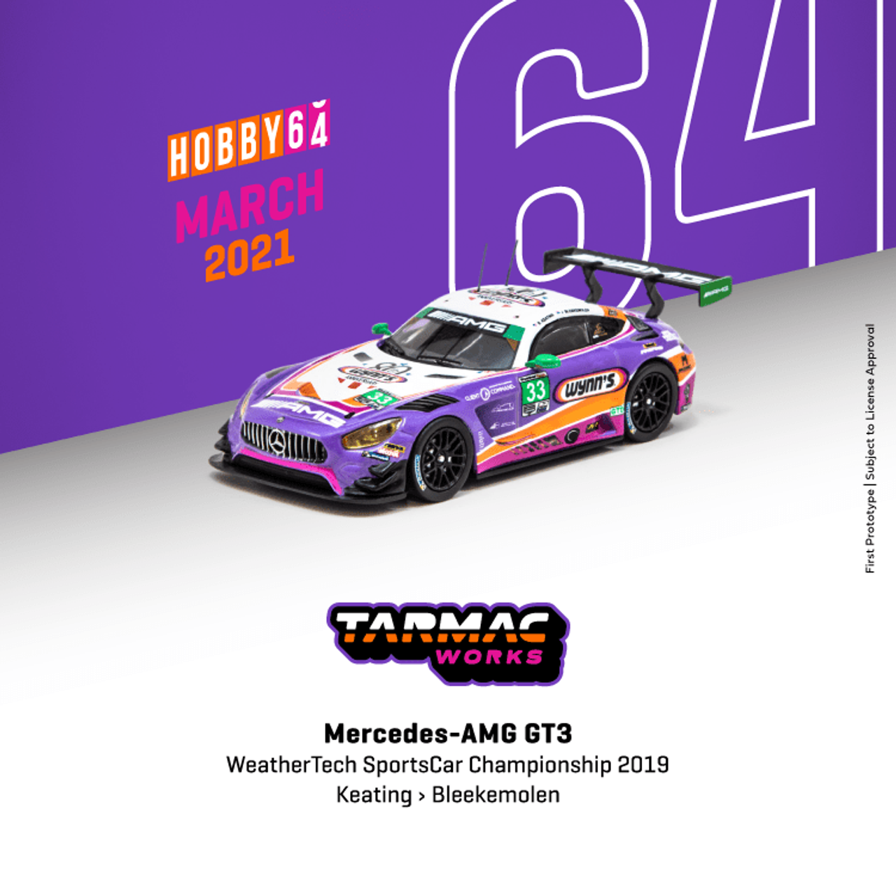 1/64 Tarmac Works Mercedes-Menz  AMG GT3 WeatherTech SportsCar Championship 2019 
