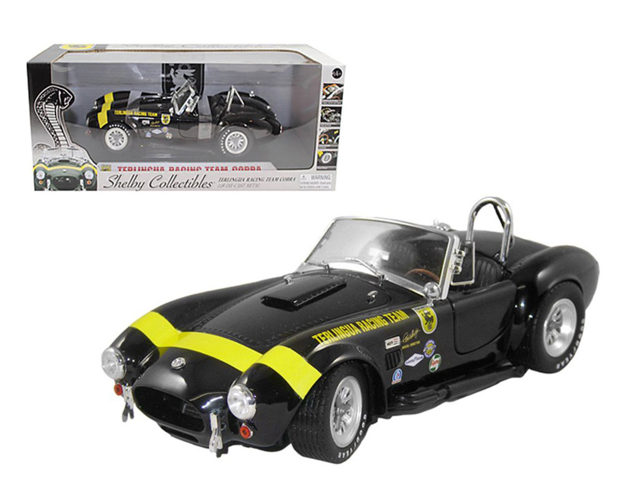 1/18 Shelby Collectibles 1965 Shelby Cobra 427 S/C Terlingua Racing Team Black Diecast Car Model