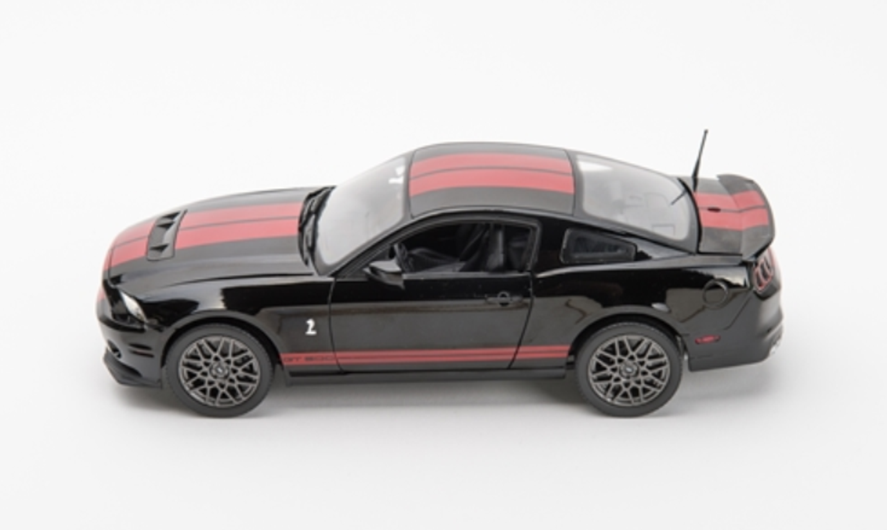 1/18 Shelby Collectibles 2013 Ford Shelby GT500 (Black with Red Stripes) Diecast Car Model