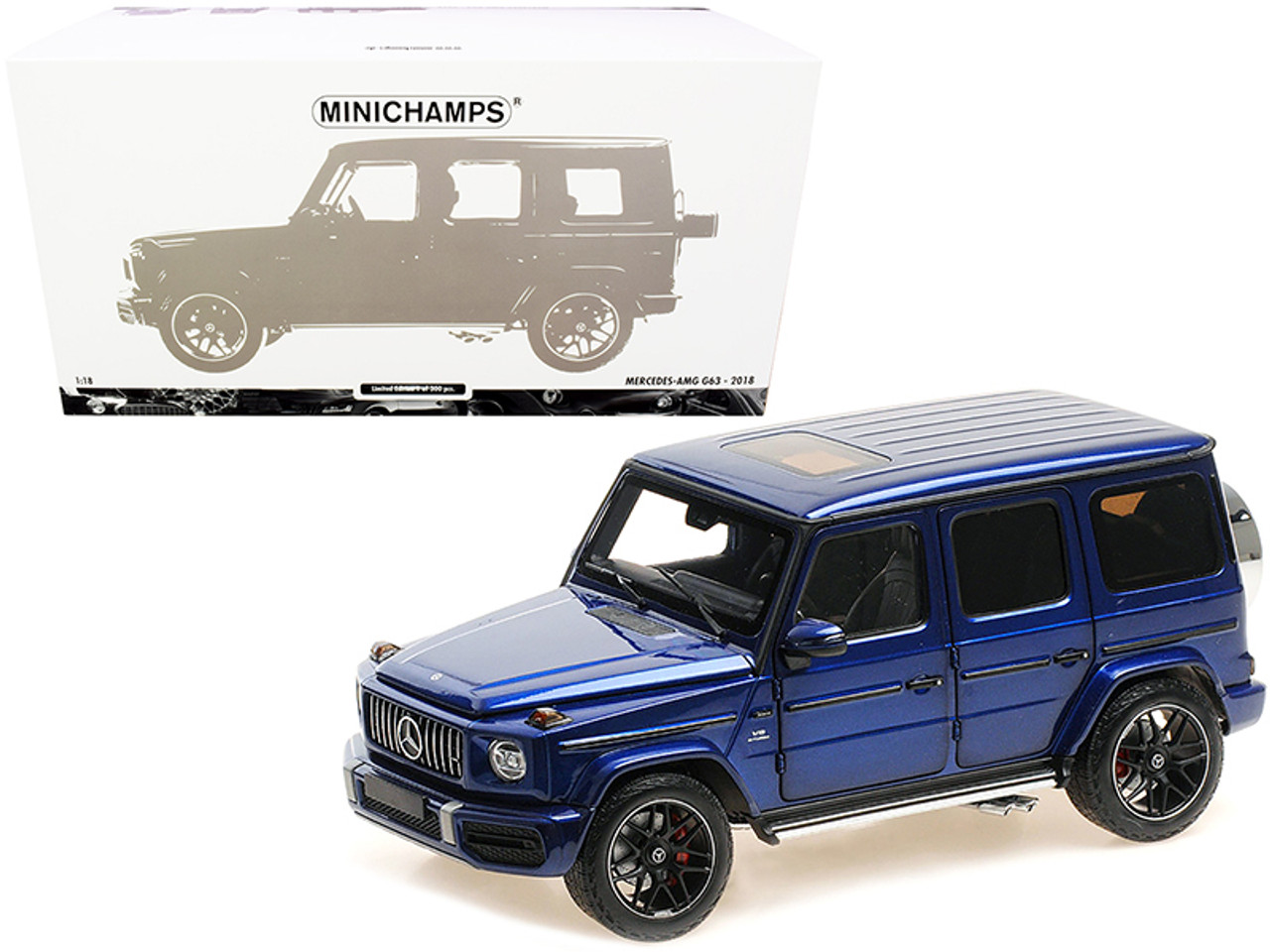 2018 Mercedes-AMG G63 Dark Blue Metallic Limited Edition to 300 pieces Worldwide 1/18 Diecast Model Car by Minichamps