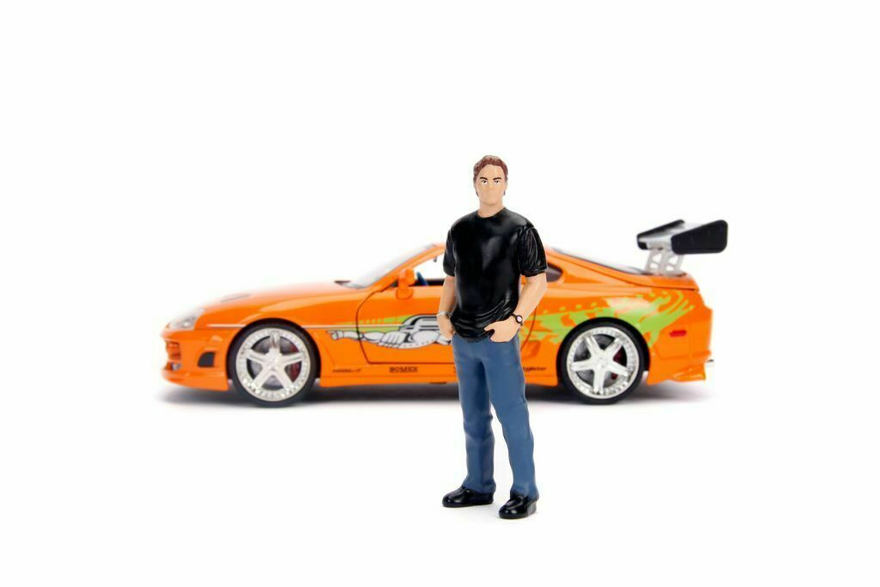 1/24 Jada Toyota Supra Orange Metallic with Brian Diecast Figurine