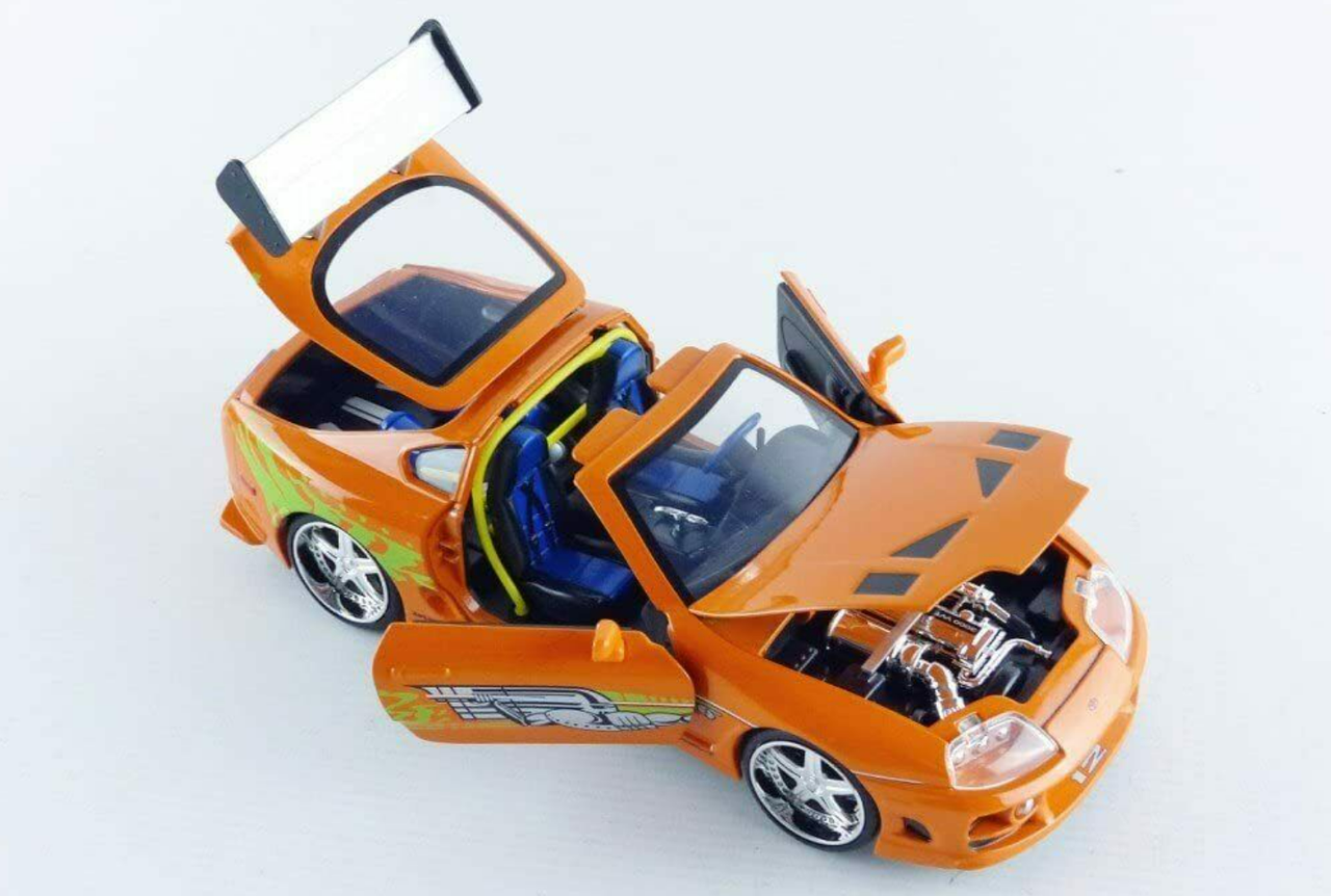 Brian's Toyota Supra Diecast (Orange) The Fast And The Furious Jada 1:18,  1:24, 1:32 : 